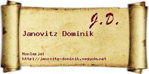 Janovitz Dominik névjegykártya